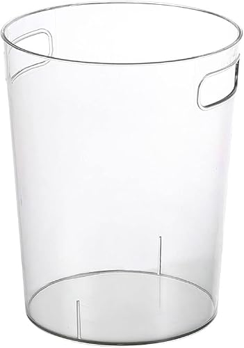 Miniatura 4 de Cubo de basura pequeño transparente de escritorio, papelera de plástico para encimera, contenedor de basura redondo con asas para baño, dormitorio,