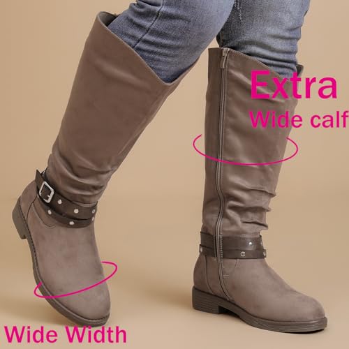 Image of Luoika Women's Extra Wide Calf Knee-High Boots