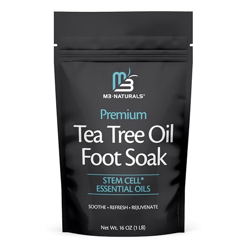 Tea Tree Oil Foot Soak and Epsom Salts for soaking | Foot Spa and Remedy for Athletes Foot, Stinky Feet, and Foot Soak for Dry Cracked Feet | Detox Foot Soak and Tea Tree Oil for Healthy Toenails 16oz
