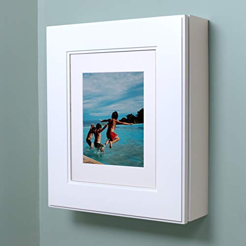 Fox Hollow Furnishings 20x17 Picture Perfect Medicine Cabinet - Wall Mounted Storage and Home Decor with Picture Frame Door, 3 Adjustable Shelves