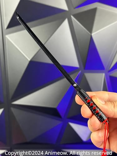 Image of Mini Katana Keyrings | Aesthetic Miniature with Ejection Button | Complimentary Display Stand | Handcrafted and Handpainted |