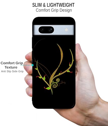 Image of Yellow Pattern Design Premium 2D Printed Metal Back Case Cover for Google Pixel 7A 5G