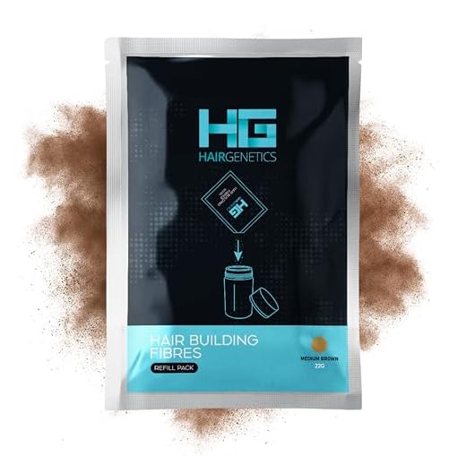 Hair Genetics® Fibras Capilares de Queratina para Cabello - Fórmula Avanzada Cero Picores de Calidad Profesional y Aspecto Natural para Hombres y Mujeres con Pelo - Pack Recarga 22 g (Marrón medio)