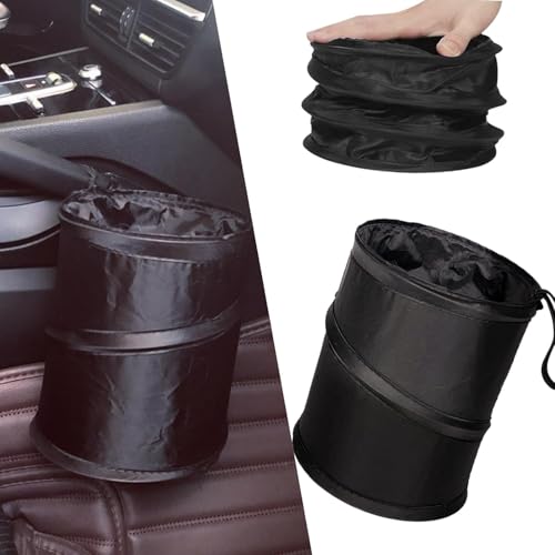 BAOSROY Poubelle Voiture Pliable,Poubelle Voiture,Poubelles Voitures Interieur,Mini Poubelles Voitures,Accessoires Car,pour Voyage,Rangement Car,Noir