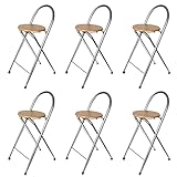 Pack de 6 taburetes Plegables con Respaldo 80 x 28, Camping
