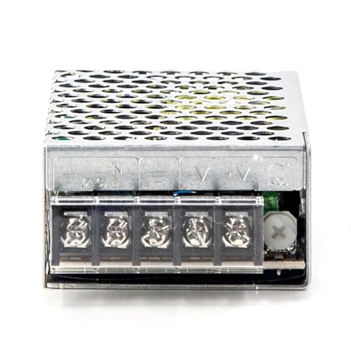 RS-25-15 25.5W 15V 1.7A Enclosed Switching Power Supply with 88-264VAC Input, Withstands 300VAC Surge 5S, UL/TUV/CCC Class 2 Approved for Industrial Control Systems, CCTV Cameras，3D Printers
