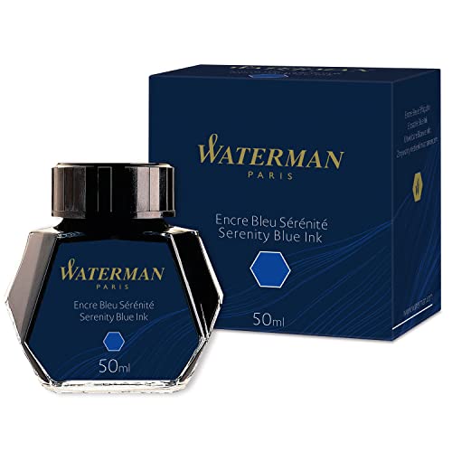 Waterman tinta para pluma estilográfica, azul serenidad, frasco de 50 ml