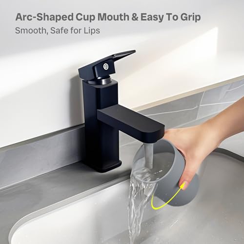 Ukaeno zahnputzbecher 3 Stück, Kunststoff in Lebensmittelqualität, absolut bruchsicher (Grau)