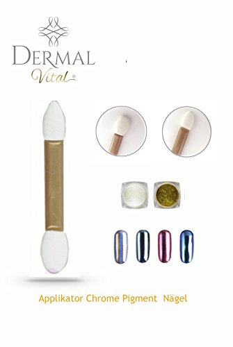 Chrome de pigmento aplicador para efecto espejo clavos Nail Art 25 unidades by Dermal Vital