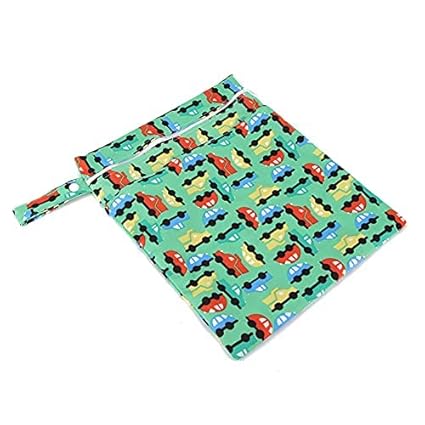 Isolate Odor Double Layer Diaper Bag, Storage Bag, for Kids Baby(Green car)