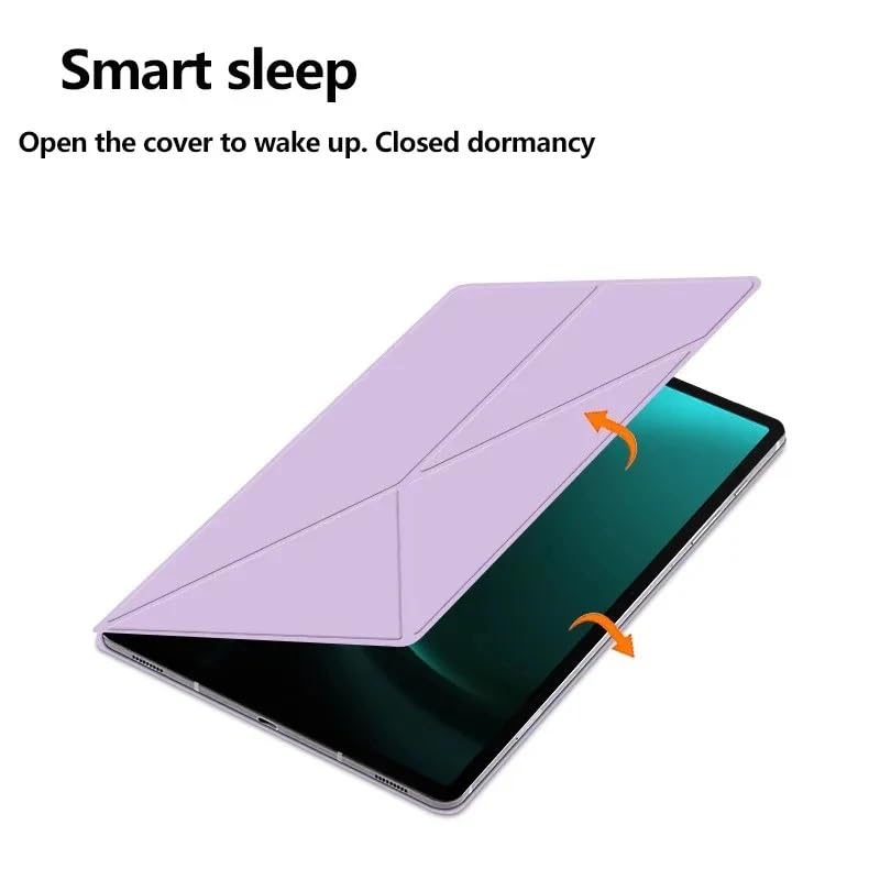 Magnetic Smart Tablet Cover Suitable For Samsung Galaxy Tab S9 Ultra 14.6" 2023 SM-X910/SM-X916B Deformation Y-Folding Case(PURPLE)