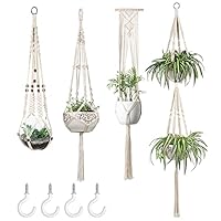 Algopix Similar Product 1 - Mkono Macrame Plant Hangers Set of 4