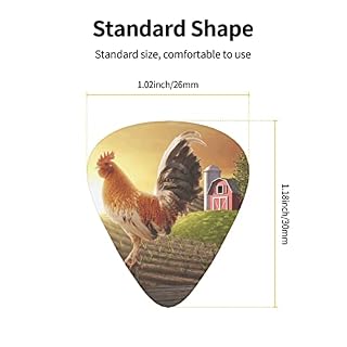 Lot de 12 médiators Coq sur bois dans la ferme 0,46 mm/0,71 mm/0,96 mm d’épaisseur pour guitares électriques, basses… - Les Beatles, Paul McCartney, John Lennon, RIngo Starr, George Harrison Lot de 12 médiators Coq sur bois dans la ferme 0,46 mm/0,71 mm/0,96 mm d'épaisseur pour guitares électriques, basses… – Image 4