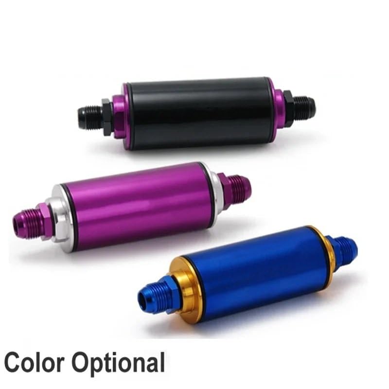 Filtro Gasolio Filtro benzina in linea universale per carburante in alluminio da 100 micron 8,6 mm per bagagliaio per auto EP-OF 86