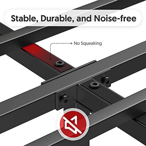 Queen Size Metal Bed Frame Steady Platform with Engineered Wooden Headboard/Footboard and Heavy Duty Metal Slats, Rustic Country Modern Industrial Style, Under Bed Storage No Box Spring Needed - Image 4