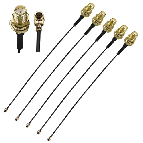 Ahoaepy 5PCS MHF4 UFL to SMA Coax Cable, SMA Female to U.FL IPX 0.81mm Pigtail Cable, 6Inch(15cm...