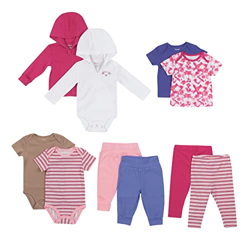 Image of Hanes unisex-baby Clothes, Flexy Warm Weather Wardrobe, Girls & Boys 10-piece Set