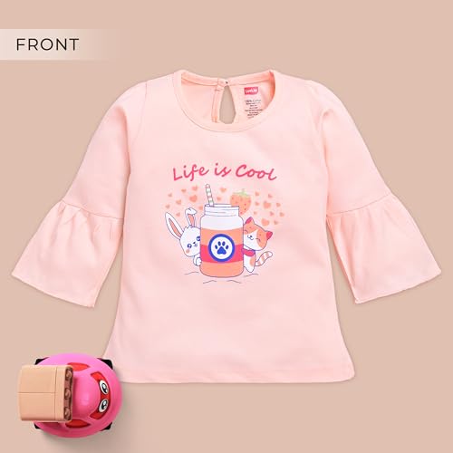 Image of LuvLap Baby Girls 100% Cotton Full Sleeve Girls Top, Pack of 02