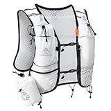 Haimont 8L Running Vest for Men with Water Bottles, Lightweight Trail Hydration Vest Pack with Phone Holder for Runners Hiking, Women, Adults, S, White