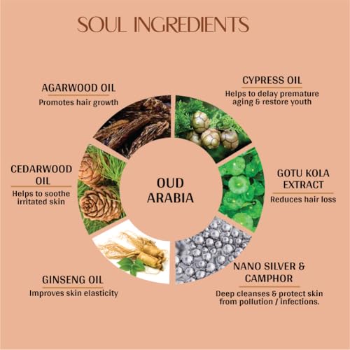 Image of VEDIC VALLEY Oud Arabia Hair & Body Wash with Cypress and Cedarwood Oil | Paraben Free Body Wash for Men & Women Helps Reduce Hair Fall & Supports Healthy Growth | Brightens Skin, Nourishes & Moisturizes Formula | 300 ml