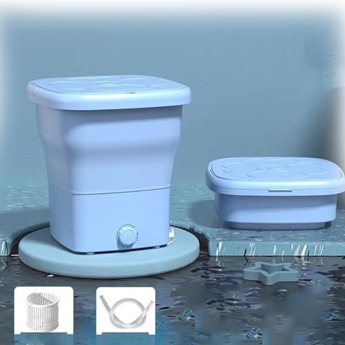 Large Capacity Foldable Washing Machine, 25L Portable Washer, Mini Washing Machine with Spinner Combo, Deep Washing Rapid Dehydration, Suitable for Apartment, Dorm, Camping, RV and Travel Laundry
