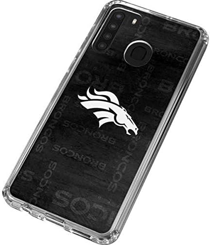 Miniatura 3 de Skinit Funda transparente compatible con Galaxy A21, con licencia oficial de la NFL, diseño blanco y negro de Denver Broncos