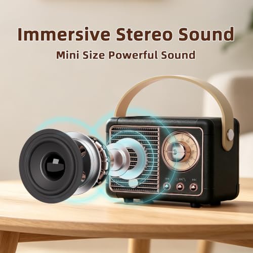 Baolira Retro Bluetooth Speaker, Small Portable Speaker, Gifts for Men Boys - Image 4