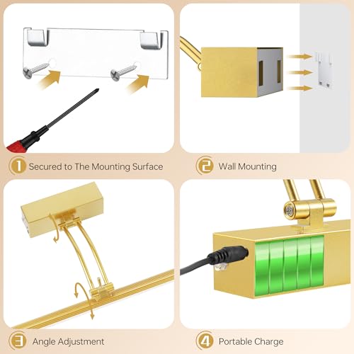 Luz de imagen sin cable para iluminar cuadros sin dañar la pared con obras 4