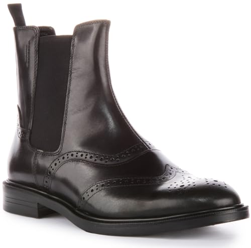 Vagabond Amina Women's Low Heel Leather Brogue Chelsea Boots (Black, US 7)