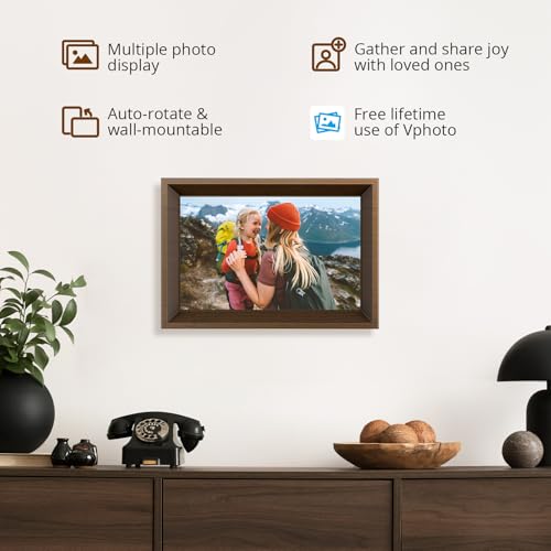 Cadre photo numérique pour offrir à Noël : partage par application et e-mail