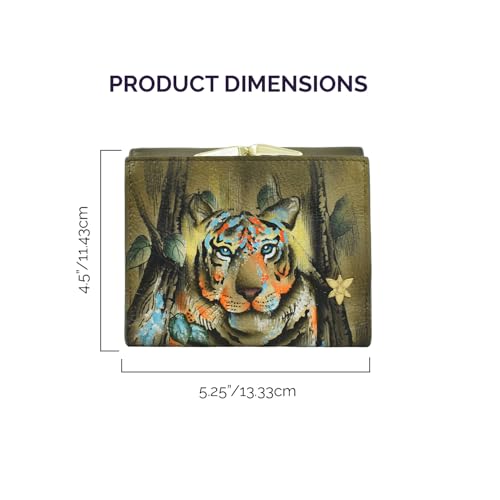 Anuschka Women's Original Hand-Painted Genuine Leather RFID Blocking Three Fold Flap Wallet4