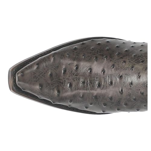 Dingo Mens Outlaw Ostrich Print Snip Toe Casual Boots Mid Calf - Black4