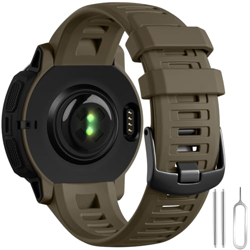GEAK Compatible with Garmin Instinct Watch Bands, 22mm Soft Silicone Strap Sport Wristband...