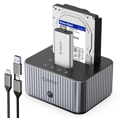 ORICO HDD SSD クローン スタンド NVMe SSD と 2.5/3.5 SATA HDD/SSD両対応 双方向クローニングケース USB 3.2 Gen2 10Gbps高速データ転送 M.2 SSD クローン スタンド SSD冷却ケース付き SSD クローン HDDクローン ハードドライブなし IT28E-C