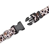 Mercano Hundehalsband Verstellbares, Weich Nylon Komfort & Robuster Gemustertes Hunde Halsband für Kleine Mittlere Große Hunde Welpen Katzen (S, Leopardenmuster)