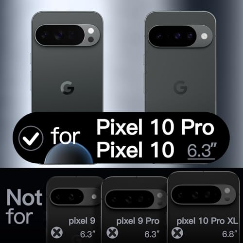 Image of JETech Liquid Silicone Cover Case for Google Pixel 10 /10 Pro 2025, Silky Soft Touch Full-Body Protection, Anti-Scratch Shockproof Phone Cover with Microfiber Lining (Obsidian)