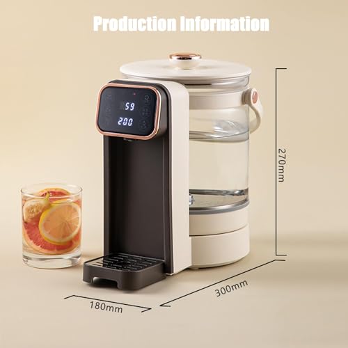 Calentador eléctrico de biberones de 3 litros con termostato, dispensador de agua de vidrio desmontable para fórmula, calefacción SUS316 sin BPA, control de temperatura constante seguro para