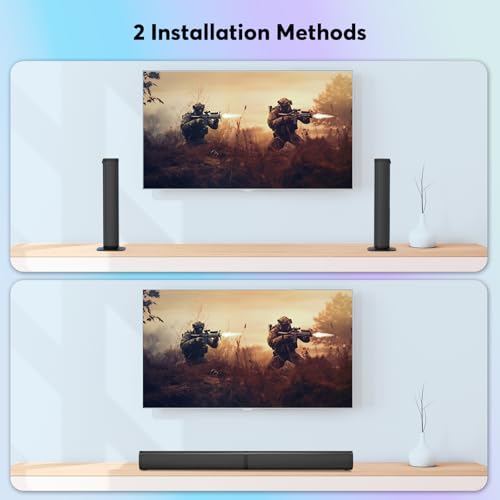 Wohome 2.2 Sound Bar for TV with Built-in Subwoofers, 32 Inches Detachable Soundbar Speaker, Bluetooth 5.3/Optical/AUX/USB Connection (Black) - Thumbnail 6