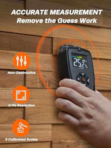 Mecurate PDM-01 Moisture Meter For Wood & Drywall Moisture Detector Pinless Moisture Meter thumb #1