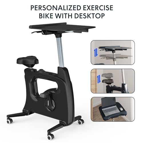 FLEXISPOT Exercise Bike Standing Desk Bike with Desktop Height