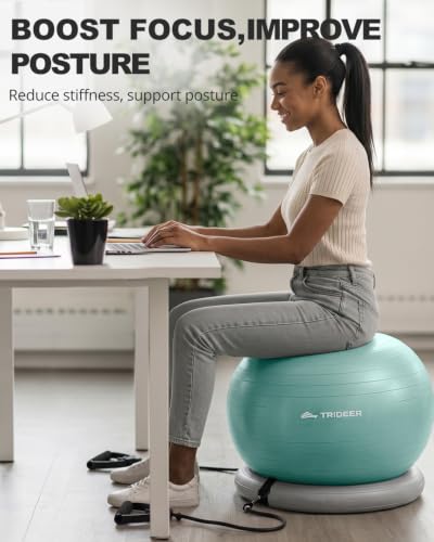 Image of Trideer Exercise Ball Chair - Yoga Ball Chair for Office, Pregnancy & Home