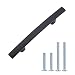 AmazonBasics Modern Curved Cabinet Handle, 5.25" Length (3" Hole Center), Flat Black, 10-Pack