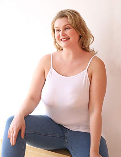 Image of VIKIDEER 3 Pack Camisole for Women Plus Size Basic Undershirt Spaghetti Strap Cami Tank Top