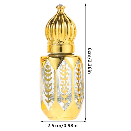 Ciieeo Roll on Bottles, Roller Bottles for Essential Oils 6ml, Oil Roller Pitcher, Arabic Crystal Glass Refillable Roller Pitcher for Oils Perfume Travel 4Pcs3