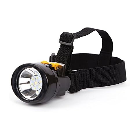Yongkist Waterproof Explosion-Proof Mining Light Rechargeable Underground Headlamp Lamp Miners LED Headlamps Flashlight 1+6 LED Light Source Coal Miner Light for Hard Hat (Yellow) Cover