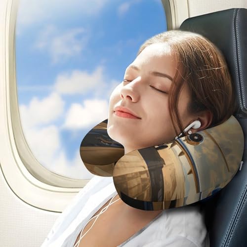 Almohada viscoelástica 30 cm x 25 cm ajustable para viaje miniatura 3