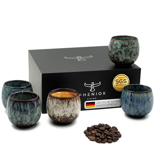 Pheniox | Espressotassen Set Tibet Mini | 5-teilig | 100 ml |...