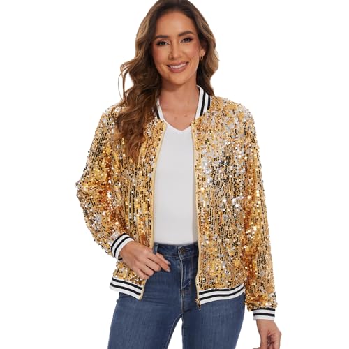 Yuji Itadori Women Sequin Jacket Long Sleeve Glitter Tops Front Zip Jackets Fashion Sparkly Bomber Clothes S-3XL