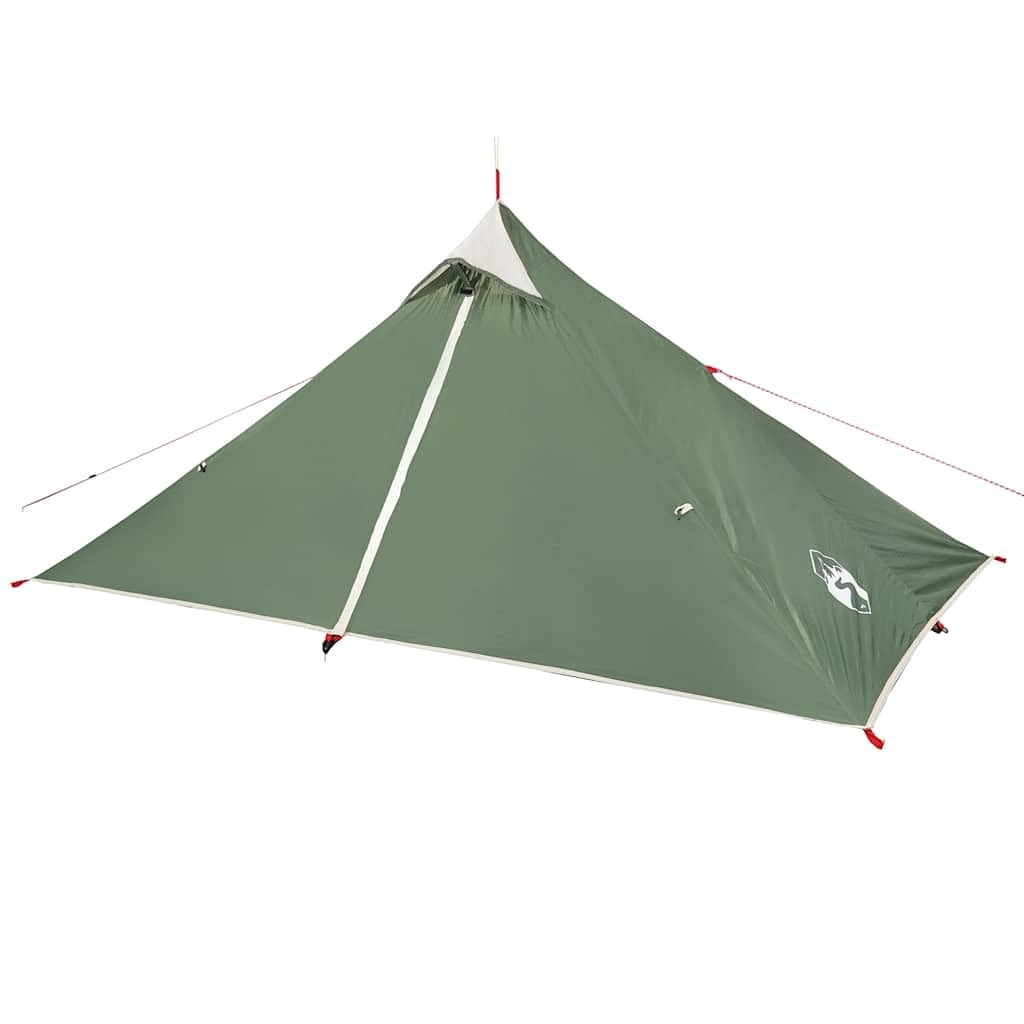 1-osobowy Green Waterproof Tipi Tent, lekki poliester powlekany poliuretanem PU namiot kempingowy z motywem Rainfly, przenośny schronisko wiszące na wędrówki, wędrówki z plecakiem, łatwa konfiguracja