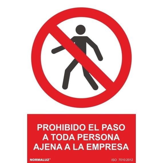 Prohibido el paso a toda persona ajena a la empresa, señal de prohibición SEKURECO